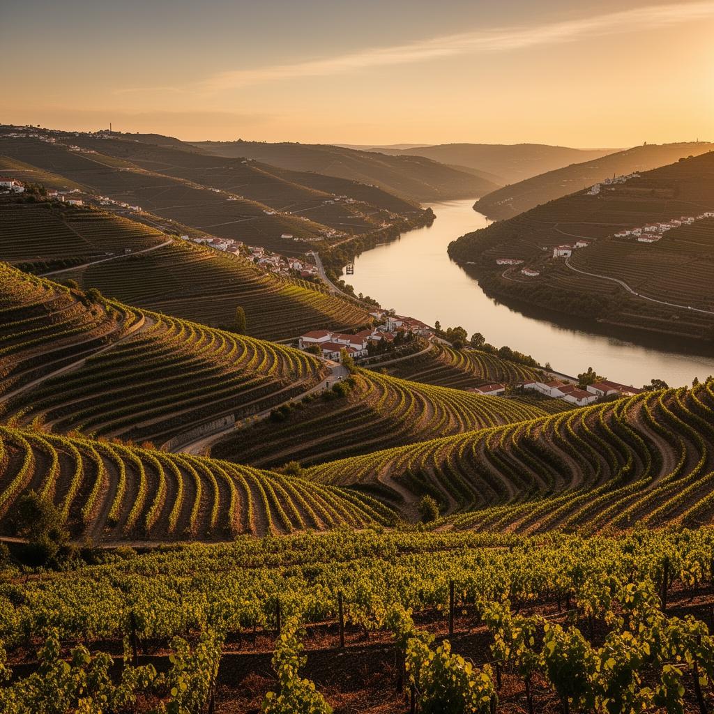 Douro Valley vineyards at golden hour — 10 Day Golden Tour of Portugal